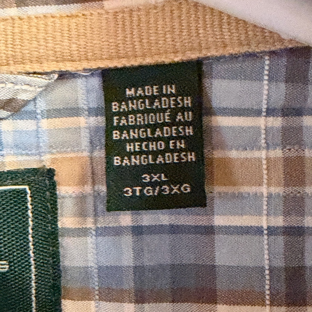 GH Bass Rock River Textured Plaid Shirt Mens 3XL Blue Short Sleeve Button Up NWT - Picture 7 of 8